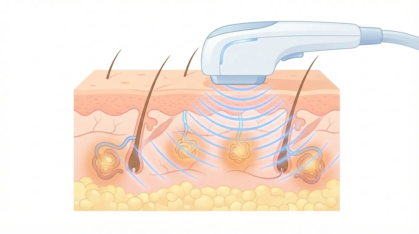 STEP２．汗腺にマイクロ波が届く