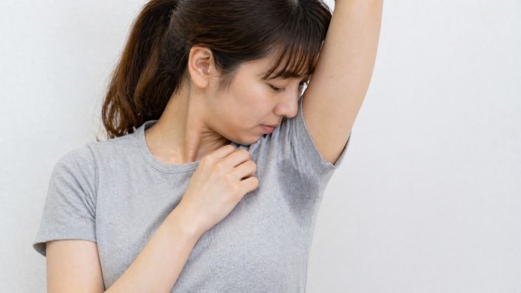 ワキ汗を気にする女性